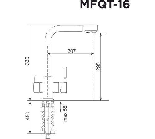 Смеситель MAUNFELD MFQT-16DGR темно-серый
