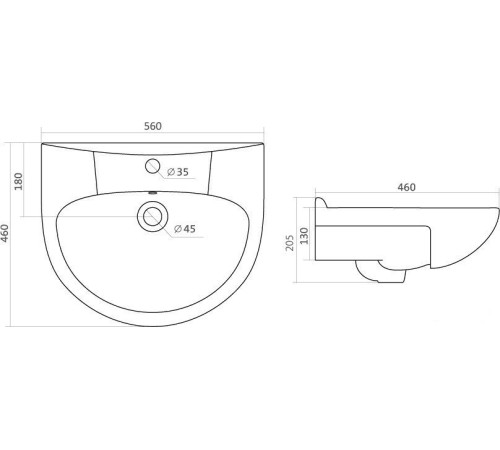 Умывальник Santek Антик-55 56x46 [1.WH11.0.186]