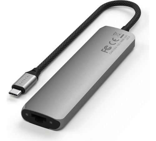 Док-станция Satechi 7-in-1 USB-C Slim Multiport Adapter with Ethernet ST-P7SM серый