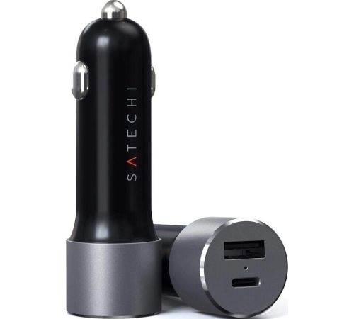 Автомобильное зарядное Satechi 72W Type-C PD Car Charger серый космос