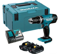 Ударная дрель-шуруповерт Makita DHP453RAJ с 2-мя АКБ 2 Ач, кейс