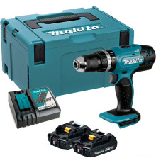 Ударная дрель-шуруповерт Makita DHP453RAJ с 2-мя АКБ 2 Ач, кейс