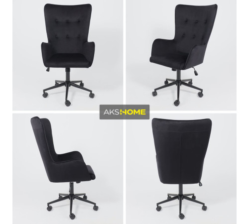 Офисное кресло AksHome Bella XL Black Seven 035 велюр/черный