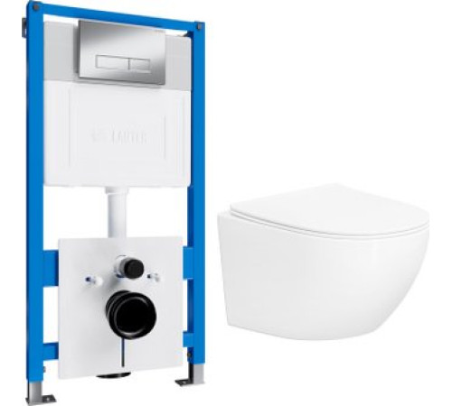 Унитаз подвесной Lauter Sulzdorf с микролифтом и кнопкой смыва 219701HD белый/хром