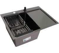 Кухонная мойка Wisent WS-36550B-L/GER013 с сифоном, дозатором и коландером