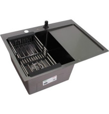 Кухонная мойка Wisent WS-36550B-L/GER013 с сифоном, дозатором и коландером