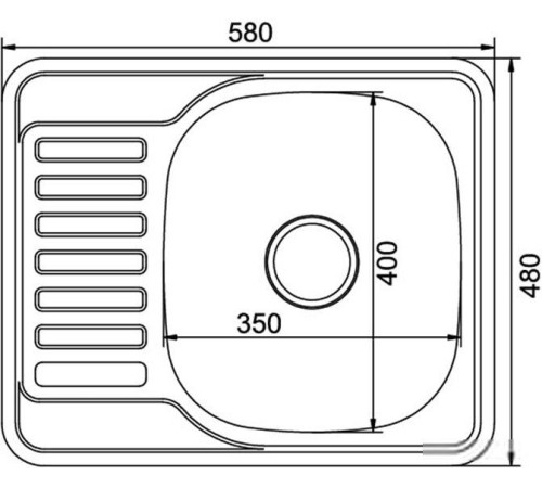 Кухонная мойка Mixline 529331 правая, полированная, 0.6 мм