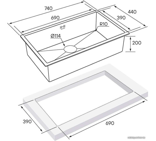 Кухонная мойка Paulmark Gerberg 74 Uni PM257444-BG