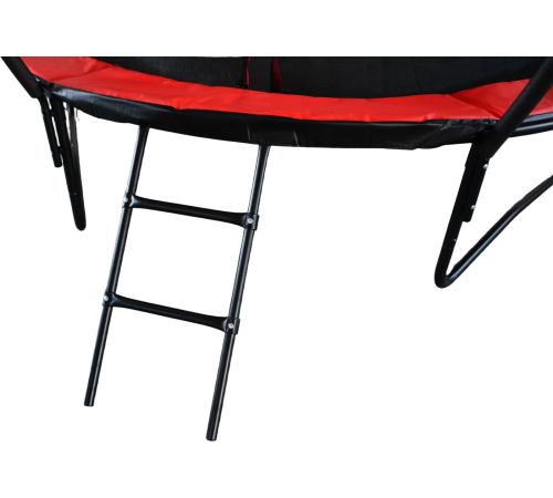 Батут GoUP Luxury 8FT с сеткой и лестницей, красный