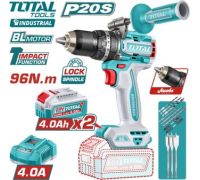 Ударная дрель-шуруповерт Total TIDLI209686 с 2-мя АКБ, кейс
