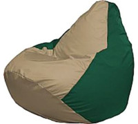 Кресло-мешок Flagman Груша Мега Super Г5.1-83 тёмно-бежевый/тёмно-зелёный