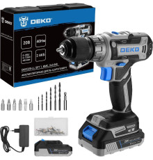 Дрель-шуруповерт Deko DKCD20-Li Set1 083-1117 с 2-мя АКБ, кейс