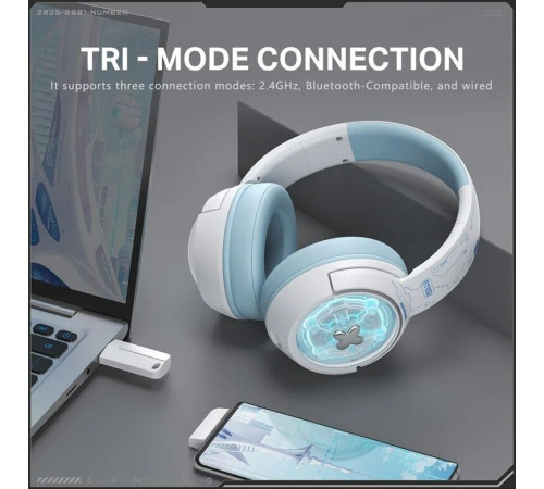 Наушники Onikuma GT802 белый/голубой