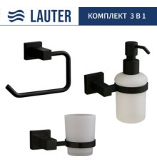 Набор аксессуаров для ванной Lauter 21SH6062 + 21SH6172 + 21SH6072 Matt Black, 3 предмета