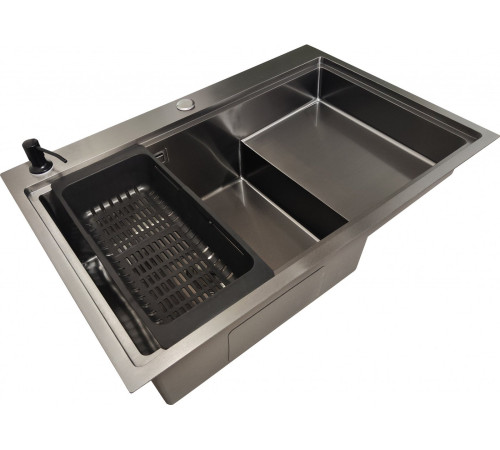 Кухонная мойка Stellar S6550NB-TU-L нано черный, с доской