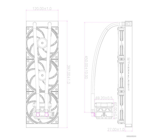 Система жидкостного охлаждения для процессора Thermalright Frozen Warframe 360 черный
