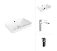 Умывальник Lauter 21441A + Moon 21СK691C с донным клапаном 21190CH хром