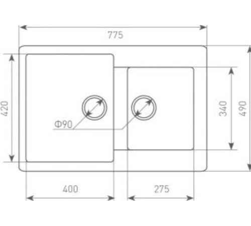 Кухонная мойка Zigmund & Shtain Rechteck 400.275 молодое шампанское
