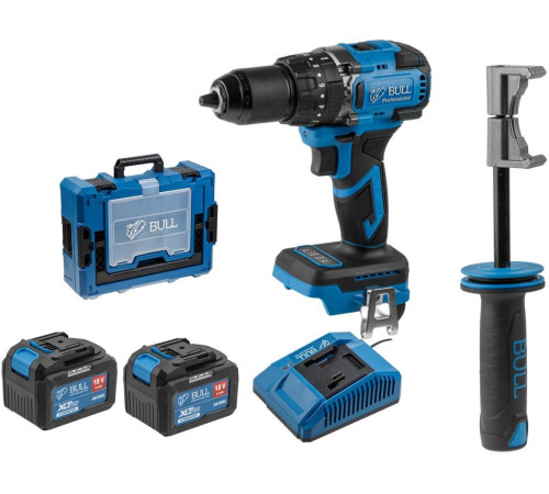 Ударная дрель-шуруповерт Bull SR 1806 R-series Xcase XLTpro 2329060 с 2-мя АКБ, кейс