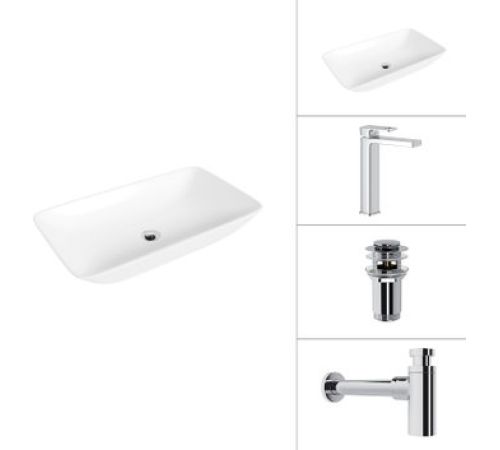 Умывальник Lauter 21886 + Cascade 21СК0655C + сифон 21635CH + дон.клапан 21190CH хром