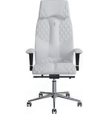 Офисное кресло Kulik System Business экокожа, белый с подголовником