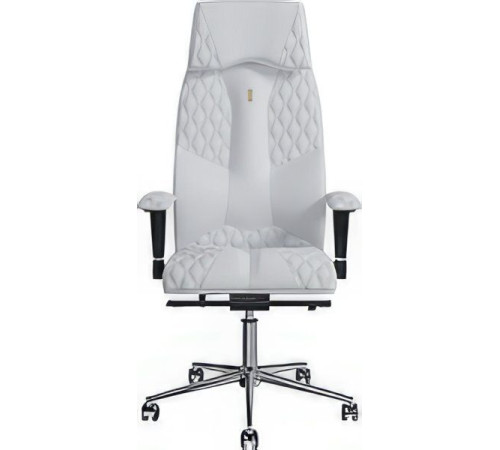 Офисное кресло Kulik System Business экокожа, белый с подголовником