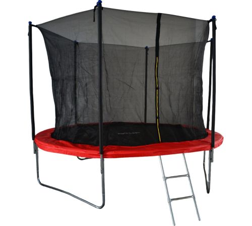 Батут GoUP Elite 10FT с сеткой и лестницей, красный