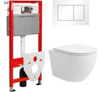 Унитаз подвесной Lauter Vortex 2110830 + TECE Kit 9400413 с кнопкой белый