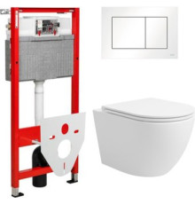 Унитаз подвесной Lauter Vortex 2110830 + TECE Kit 9400413 с кнопкой белый