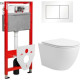 Унитаз подвесной Lauter Vortex 2110830 + TECE Kit 9400413 с кнопкой белый