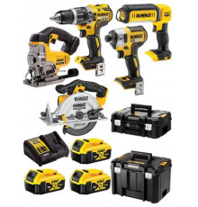 DeWalt DCK551P3T шуруповерт, винтоверт, лобзик, циркулярная пила, 3 АКБ, кейс
