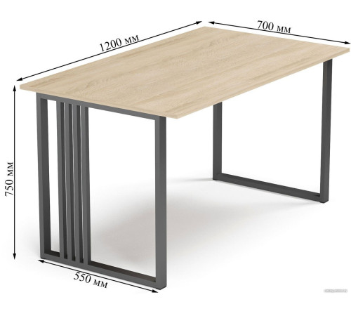 Стол Mio Tesoro Франко 120x66 дуб сонома/черный