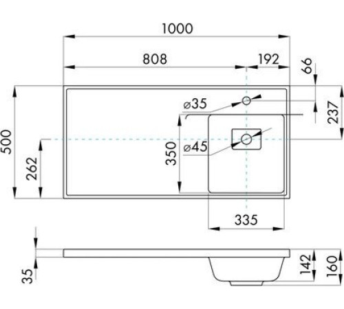 Умывальник Акватон Лайн 100 1A72073KLF010