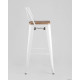 Стул Stool Group Tolix Wood со спинкой YD-H675E-W LG-02 белый глянцевый/светлое дерево
