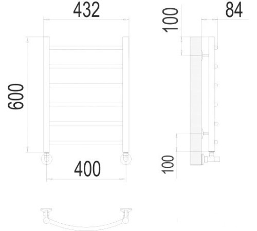 Полотенцесушитель TERMINUS Классик П6 400x600 нп хром