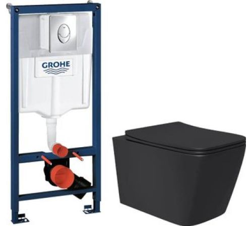 Унитаз подвесной Lauter Magdeburg 21103EC + GROHE Rapid SL 38721001 черный матовый