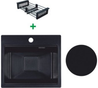 Кухонная мойка Marblan Comfort 48 оникс, с сифоном и колландером