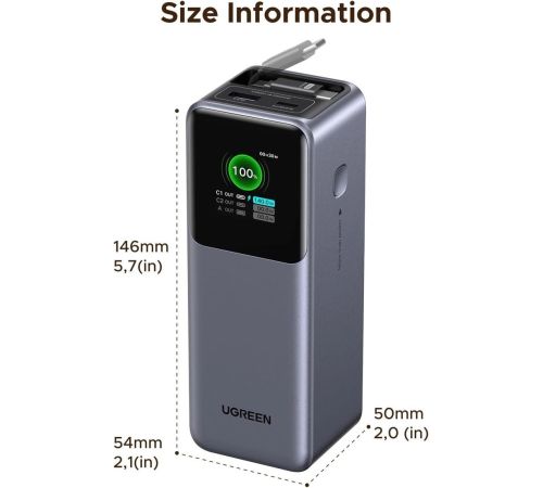 Внешний аккумулятор Ugreen PB726 95670B 20000mAh серый