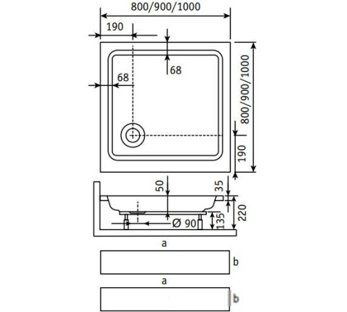 Душевой поддон RGW Стиль KV 90x90