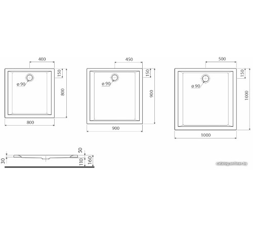 Душевой поддон Kolo Pacyfik 100x100 XBK0710+SN6