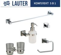 Набор аксессуаров для ванной Lauter 21SH6081 + 21SH6171 + 21SH6091 + 21SH6071 + 21SH6011 Chrome, 5 предметов