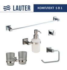 Набор аксессуаров для ванной Lauter 21SH6081 + 21SH6171 + 21SH6091 + 21SH6071 + 21SH6011 Chrome, 5 предметов