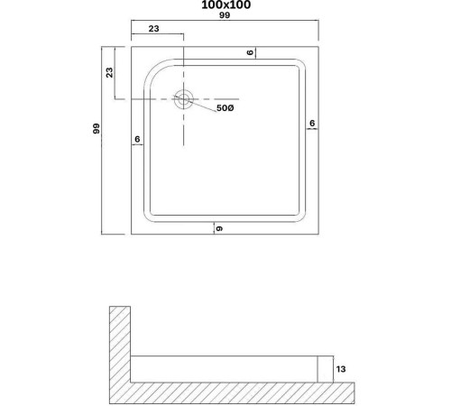 Душевой поддон Niagara NG-P1010-14Q 100x100