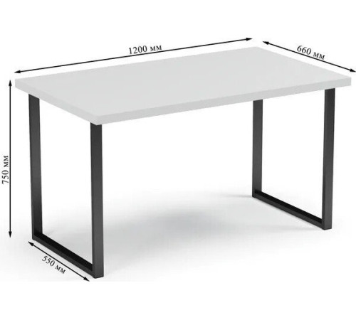 Стол Soma Bliss 36 120x66 белый/черный