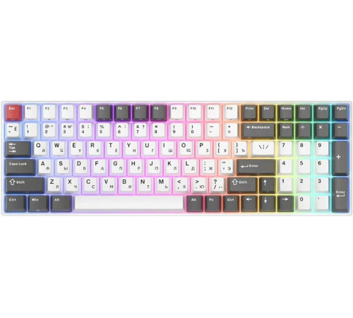 Клавиатура Royal Kludge RK100 RGB белый/серый, RK Red