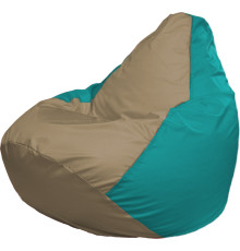 Кресло-мешок Flagman Груша Г2.1-98 тёмно-бежевый/бирюза