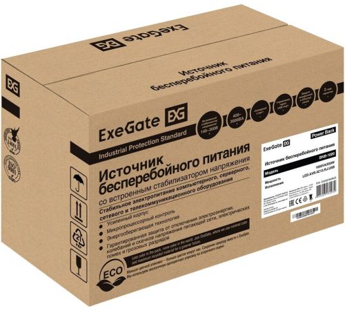 Источник бесперебойного питания ExeGate Power Back BNB-1000.LED.AVR.4C13.RJ.USB