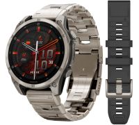Умные часы Garmin Fenix 8 Sapphire, Titanium 47мм светло-серый, титановый ремешок