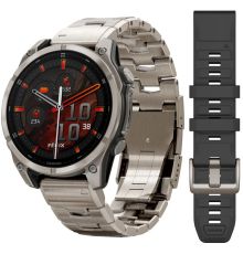 Умные часы Garmin Fenix 8 Sapphire, Titanium 47мм светло-серый, титановый ремешок