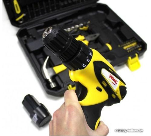 Дрель-шуруповерт WMC Tools 2068 с 2-мя АКБ, кейс, набор оснастки